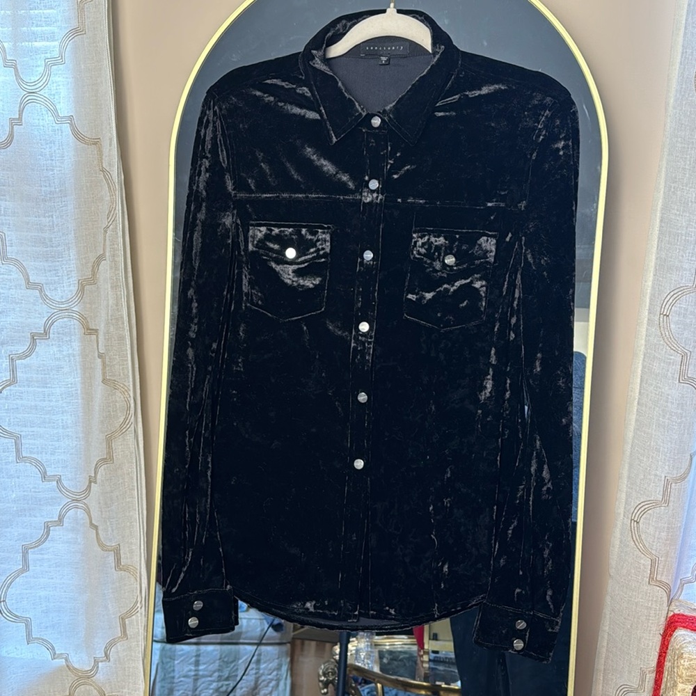 Sanctuary crushed velvet snap button top - Velour